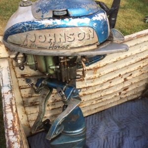 VINTAGE JOHNSON SEAHORSE TN-20 OUTBOARD – BLUE